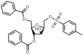 2,5-脱水-4,6-二-O-苯甲酰基-1-(对甲苯磺酰)-D-葡萄糖醇,82064-07-1,结构式