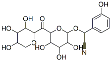 2-(3-hydroxyphenyl)-2-[3,4,5-trihydroxy-6-[(3,4,5-trihydroxyoxan-2-yl) oxymethyl]oxan-2-yl]oxy-acetonitrile,82083-98-5,结构式