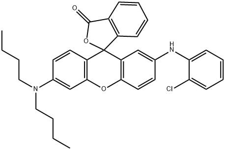 2’[(2-氯苯基)氨基]-6’-(二丁氨基)-螺[异苯并呋喃-1(3H),9’-(9H)氧杂蒽]-3-酮,82137-81-3,结构式