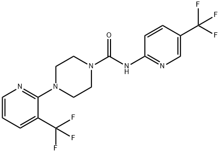 4-[3-(Trifluoromethyl)-2-pyridinyl]-N-[5-(trifluoromethyl)-2-pyridinyl]-1-piperazinecarboxamide|4-(3-(三氟甲基)吡啶-2-基)-N-(5-三氟甲基)吡啶-2-基)哌嗪-1-甲酰胺