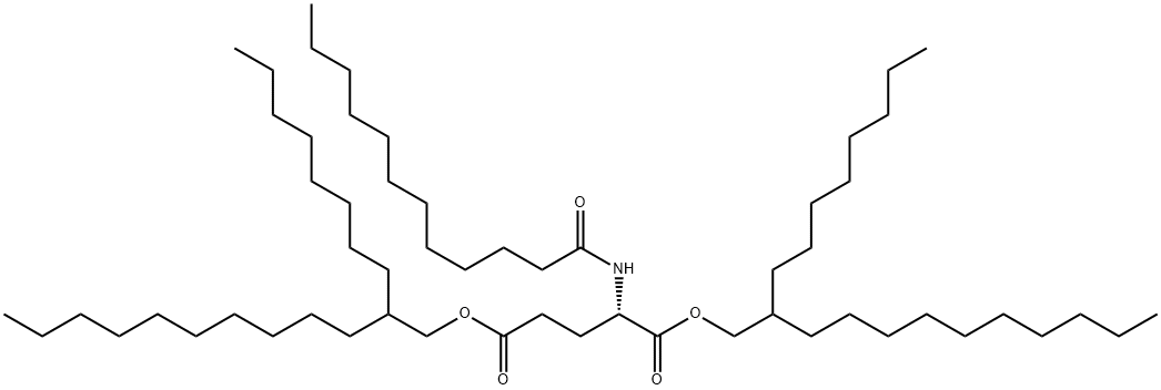 N-ドデカノイル-L-グルタミン酸ビス(2-オクチルドデシル) 化学構造式