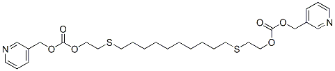 2,19-ジオキサ-5,16-ジチアイコサン二酸ビス(3-ピリジニルメチル) 化学構造式