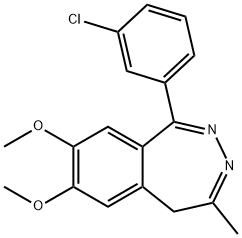 1-(3-クロロフェニル)-7,8-ジメトキシ-4-メチル-5H-2,3-ベンゾジアゼピン 化学構造式