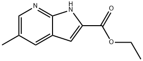 5-甲基-1H-吡咯并[2,3-B]吡啶-2-羧酸乙酯,823217-70-5,结构式