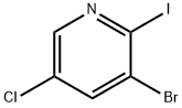 3-ブロモ-5-クロロ-2-ヨードピリジン 化学構造式