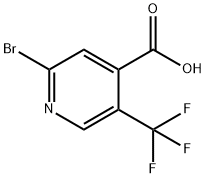 2-ブロモ-5-(トリフルオロメチル)イソニコチン酸 化学構造式
