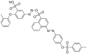 1-[[4-(2-methylphenoxy)-3-sulphophenyl]azo]-4-[[4-[[(4-methylphenyl)sulphonyl]oxy]phenyl]azo]naphthalenesulphonic acid,82323-96-4,结构式