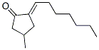 Cyclopentanone, 2-heptylidene-4-methyl-, (2E)- (9CI) 化学構造式