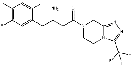 7-[1-氧代-3-氨基-4-(2,4,5-三氟苯基)丁基]-3-(三氟甲基)-5,6,7,8-四氢-1,2,4-三唑并[4,3-A]吡嗪,823817-56-7,结构式