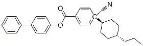 ４シアノ４’ビフエニリル＝４（トランス４プロピルシクロヘキシル）ベンゾアト 化学構造式