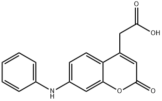 7-anilinocoumarin-4-acetic acid 化学構造式