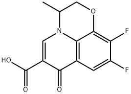 9,10-ジフルオロ-2,3-ジヒドロ-3-メチル-7-オキソ-7H-ピリド[1,2,3-de]-1,4-ベンゾオキサジン-6-カルボン酸 化学構造式
