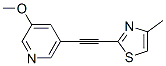 Pyridine, 3-methoxy-5-[(4-methyl-2-thiazolyl)ethynyl]- (9CI) 结构式