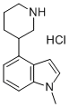 1-Methyl-4-(3-piperidinyl)-1H-indole monohydrochloride 化学構造式