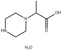 2-(ピペラジン-1-イル)プロピオン酸二水和物 化学構造式