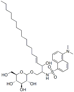 1-O-glucosyl-2-N-(dimethylaminonaphthalene-5-sulfonyl)sphingosine 结构式