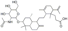 3-[2-[2-[6-[3-acetamido-4,5-dihydroxy-6-(hydroxymethyl)oxan-2-yl]oxy-5,5,8a-trimethyl-2-methylidene-decalin-1-yl]ethyl]-1,3-dimethyl-6-prop-1-en-2-yl-1-cyclohex-3-enyl]propanoic acid Structure