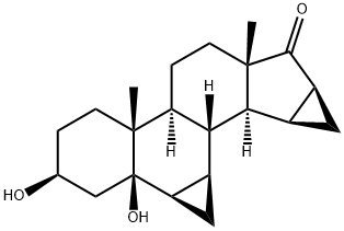 3b,5-Dihydroxy-6b,7b:15b,16b-dimethylene-5b-androstan-17-one Structure