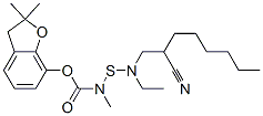 (2,2-dimethyl-3H-benzofuran-7-yl) N-(2-cyanoethyl-octyl-amino)sulfanyl -N-methyl-carbamate Struktur