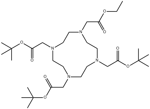 1,4,7,10-Tetraazacyclododecane-1,4,7,10-tetraacetic acid, tris(1,1-diMethylethyl) ethyl ester Struktur