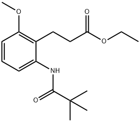 3-[2-(2,2-DIMETHYL-PROPIONYLAMINO)-6-METHOXY-PHENYL]-PROPIONIC ACID ETHYL ESTER 结构式