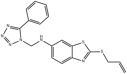 6-BENZOTHIAZOLAMINE, N-((5-PHENYL-1H-TETRAZOL-1-YL)METHYL)-2-(2-PROPEN YLTHIO)- Struktur