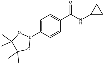 N-(シクロプロピル)-4-(4,4,5,5-テトラメチル-1,3,2-ジオキサボロラン-2-イル)ベンズアミド 化学構造式