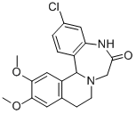 3-Chloro-12,13-dimethoxy-5,9,10,14b-tetrahydroisoquino(2,1-d)(1,4)benz odiazepin-6(7H)-one,82802-88-8,结构式