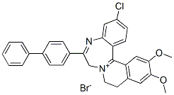 7H-ISOQUINO(2,1-d)(1,4)BENZODIAZEPIN-8-IUM, 9,10-DIHYDRO-6-(4-BIPHENYL YL)-3-CHLO Struktur