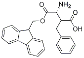 (R)-3-((((9H-フルオレン-9-イル)メトキシ)カルボニル)アミノ)-2-ベンジルプロパン酸 化学構造式