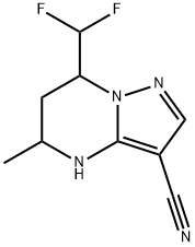 Pyrazolo[1,5-a]pyrimidine-3-carbonitrile, 7-(difluoromethyl)-4,5,6,7-tetrahydro-5-methyl- (9CI) 结构式