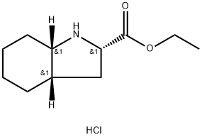 Ethyl L-octahydroindole-2-carboxylate hydrochloride 化学構造式