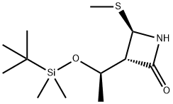 (3R,4R)-4-メチルチオ-3-[(R)-1-((T-ブチルジメチル-シリル)オキシ)エチル]-2-アゼチジノン 化学構造式