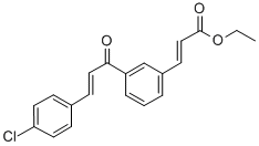 2-Propenoic acid, 3-(3-(3-(4-chlorophenyl)-1-oxo-2-propenyl)phenyl)-,  ethyl ester, (E,E)- Structure