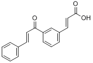 (E,E)-3-(3-(1-Oxo-3-phenyl-2-propenyl)phenyl)-2-propenoic acid 化学構造式