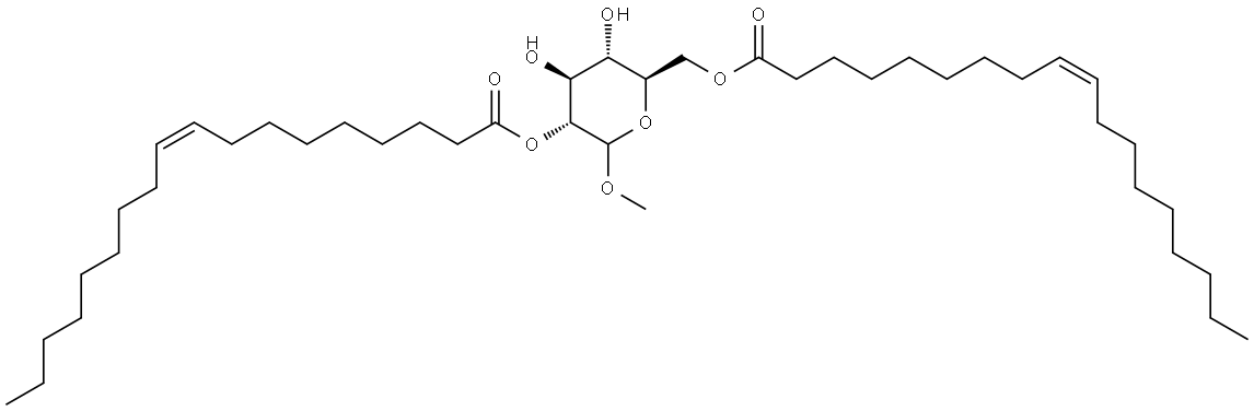 (Z,Z)-甲基-D-吡喃葡糖苷-2,6-二油酸酯, 82933-91-3, 结构式