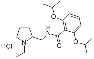 2,6-Diisopropoxy-N-(1-ethyl-2-pyrrolidinylmethyl)benzamide hydrochlori de,82935-32-8,结构式