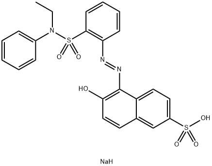 5-[[2-[(N-エチル-N-フェニルアミノ)スルホニル]フェニル]アゾ]-6-ヒドロキシ-2-ナフタレンスルホン酸ナトリウム 化学構造式