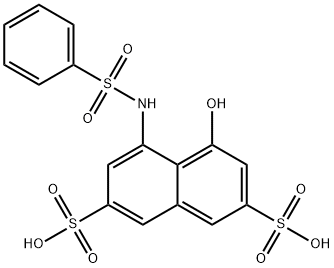 4-hydroxy-5-[(phenylsulphonyl)amino]naphthalene-2,7-disulphonic acid  Struktur