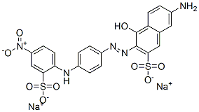7-amino-4-hydroxy-3-[[4-[(4-nitro-2-sulphophenyl)amino]phenyl]azo]naphthalene-2-sulphonic acid, sodium salt Structure