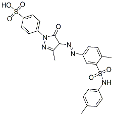 p-[4,5-dihydro-3-methyl-4-[[4-methyl-3-[(p-tolylamino)sulphonyl]phenyl]azo]-5-oxo-1H-pyrazol-1-yl]benzenesulphonic acid Structure