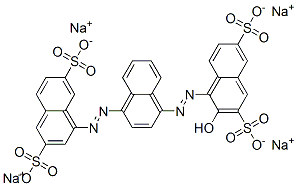 4-[[4-[(2-hydroxy-3,6-disulpho-1-naphthyl)azo]-1-naphthyl]azo]naphthalene-2,6-disulphonic acid, sodium salt Struktur
