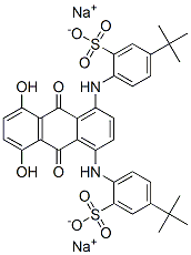 disodium 2,2'-[(9,10-dihydro-5,8-dihydroxy-9,10-dioxo-1,4-anthrylene)diimino]bis[5-tert-butylbenzenesulphonate]|2,2'-[(9,10-二氢-5,8-二羟基-9,10-二氧代-1,4-亚蒽基)二亚胺基]-双[5-叔丁基苯磺酸]二钠