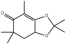 1,3-Benzodioxol-5(6H)-one, 7,7a-dihydro-2,2,4,6,6-pentamethyl- Struktur