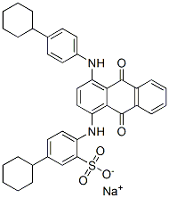 sodium 5-cyclohexyl-2-[[4-[(4-cyclohexylphenyl)amino]-9,10-dihydro-9,10-dioxo-1-anthryl]amino]benzenesulphonate,83027-35-4,结构式