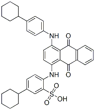 5-cyclohexyl-2-[[4-[(4-cyclohexylphenyl)amino]-9,10-dihydro-9,10-dioxo-1-anthryl]amino]benzenesulphonic acid 结构式