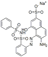 6-アミノ-4-ヒドロキシ-5-[2-[[(フェニルスルホニル)アミノ]スルホニル]フェニルアゾ]-2-ナフタレンスルホン酸/ナトリウム 化学構造式