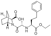 (3S)-2-[(S)-2-[[(S)-1-(エトキシカルボニル)-3-フェニルプロピル]アミノ]-1-オキソプロピル]-2-アザビシクロ[2.2.2]オクタン-3-カルボン酸 化学構造式