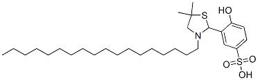 3-(5,5-Dimethyl-3-octadecylthiazolidin-2-yl)-4-hydroxybenzenesulfonic acid 结构式