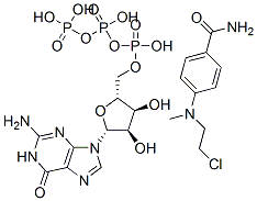 (4-N-(2-chloroethyl)-N-methylaminobenzyl)amide guanosine-5'-triphosphate|